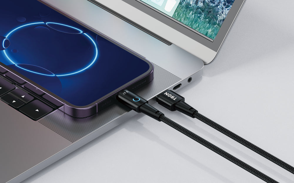TRON USB-A to Lightning Braided Cable — Fast Charging, Black (view 3)