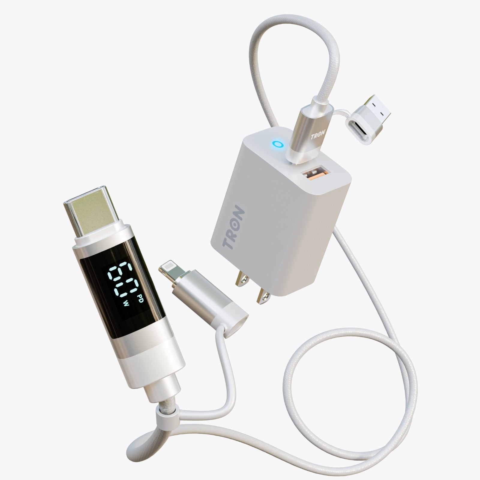 30W Power Adapter + 60W LED Display Cable Bundle | US Plug