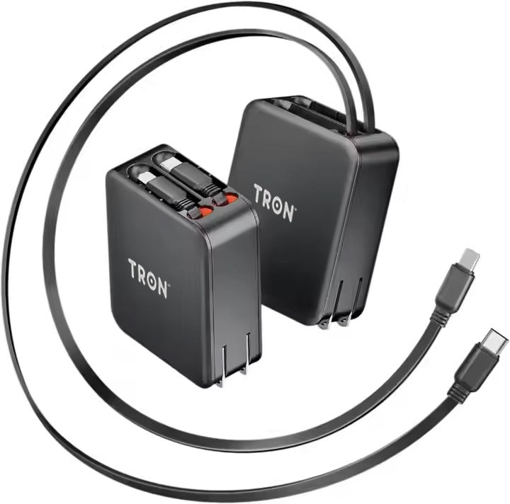 TRON 3-in-1 Fast Charging Wall Adapter — Built-in USB-C & Lightning Cables (view 4)