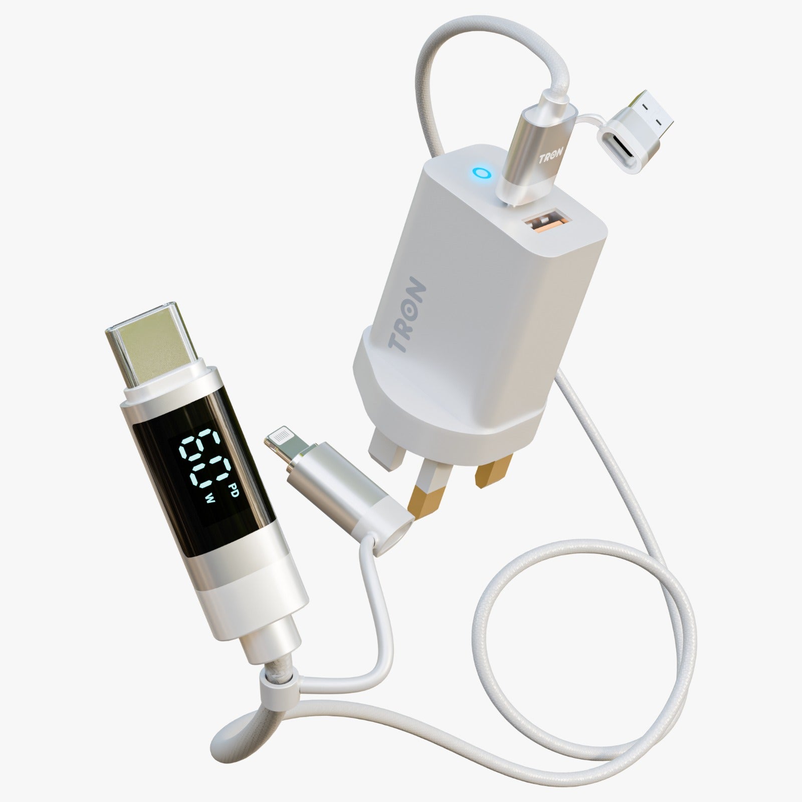 30W Power Adapter + 60W LED Display Cable Bundle | EU Plug