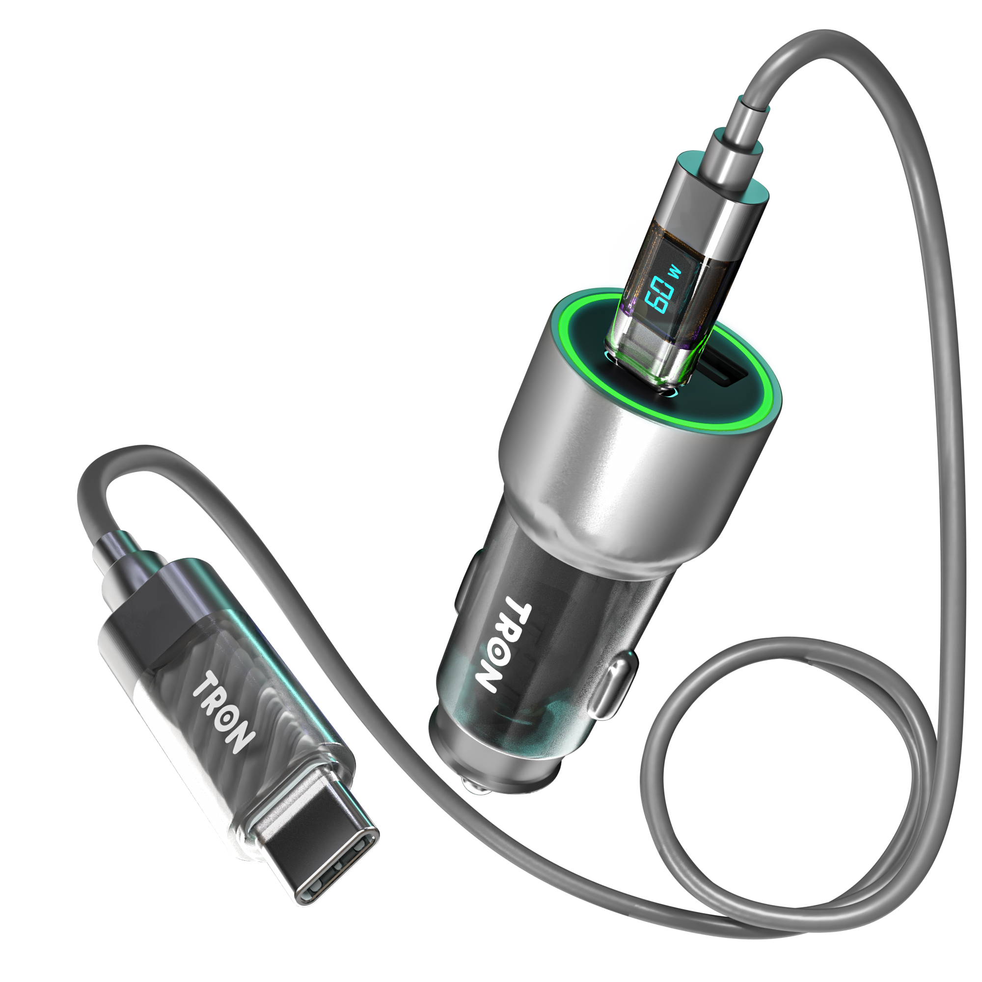 43W Car Charger + 5FT USB-C to USB-C Cable