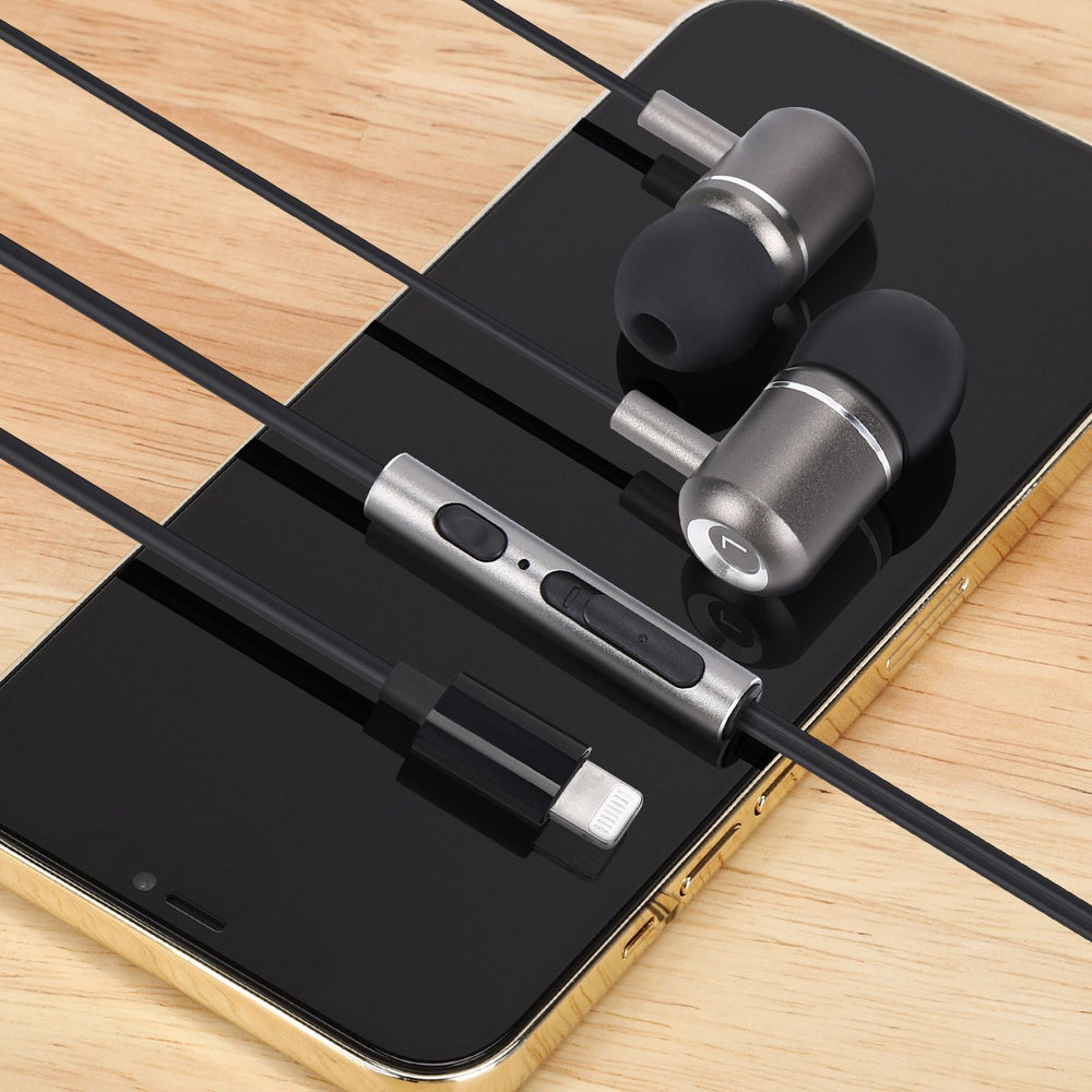 TRON Lightning Wired Earbuds — Hi-Fi Audio + Inline Mic, iPhone (view 2)
