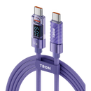 60W Transparent USB-C to USB-C Charging Cable with Digital Display | 5FT