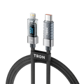 20W Transparent USB-C to Lightning Charging Cable with Digital Display | 5FT