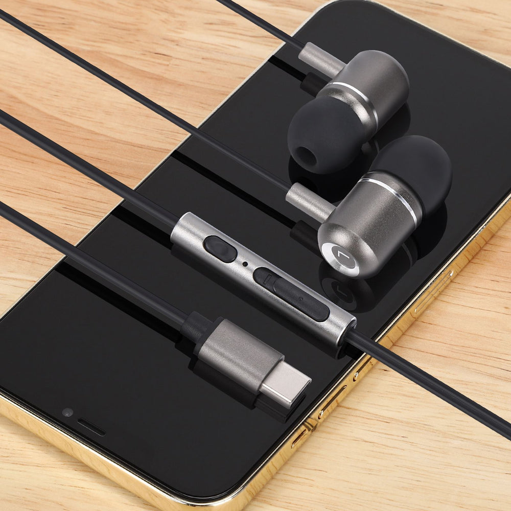 TRON USB-C Wired Earbuds — Hi-Fi Audio + Inline Mic (view 2)