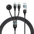 5-in-1 Multi Charging Cable | USB-A to USB-C + Lightning + Micro | 4FT Braided