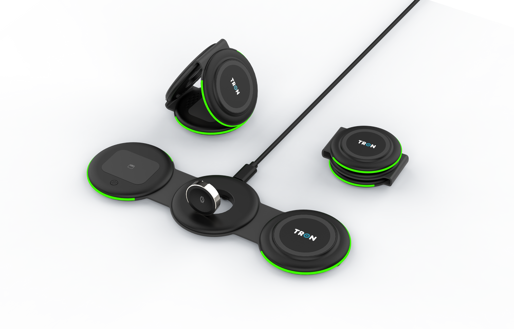 TRON 3-in-1 Foldable Wireless Charger — Phone, Earbuds & Smartwatch, 15W (view 3)