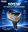 TRON TR116 105W 3-port car charger with TFT display