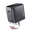 TRON 45W GaN charger with UK 3-pin plug and digital watt display