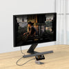 Laptop connected to a monitor in a living room