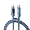 TRON TR96 blue braided USB-C to Lightning cable, full length