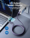 LED output screen shows charging status at a glance