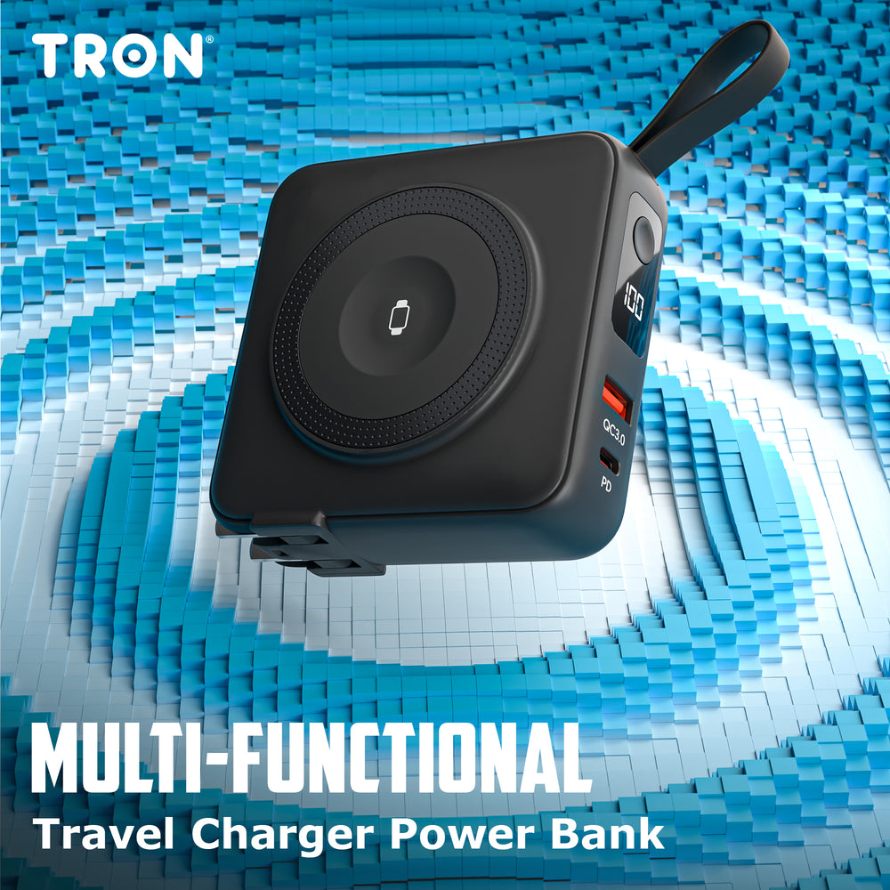 TRON 5-in-1 Travel Charger & Power Bank 10000mAh — Wireless + Apple Watch (view 11)