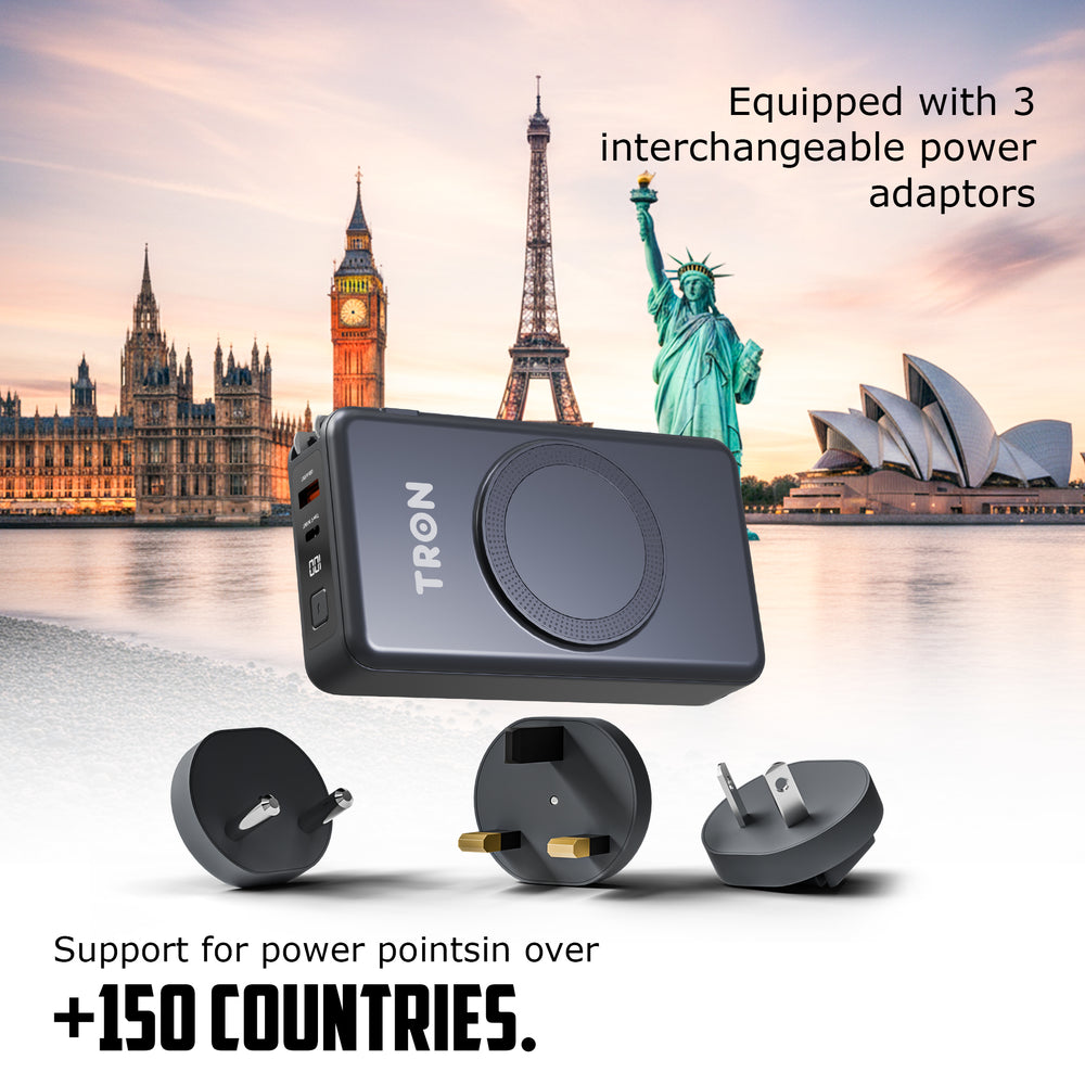 TRON Universal Travel Power Bank 20000mAh — US/EU/UK/AU Plugs (view 6)
